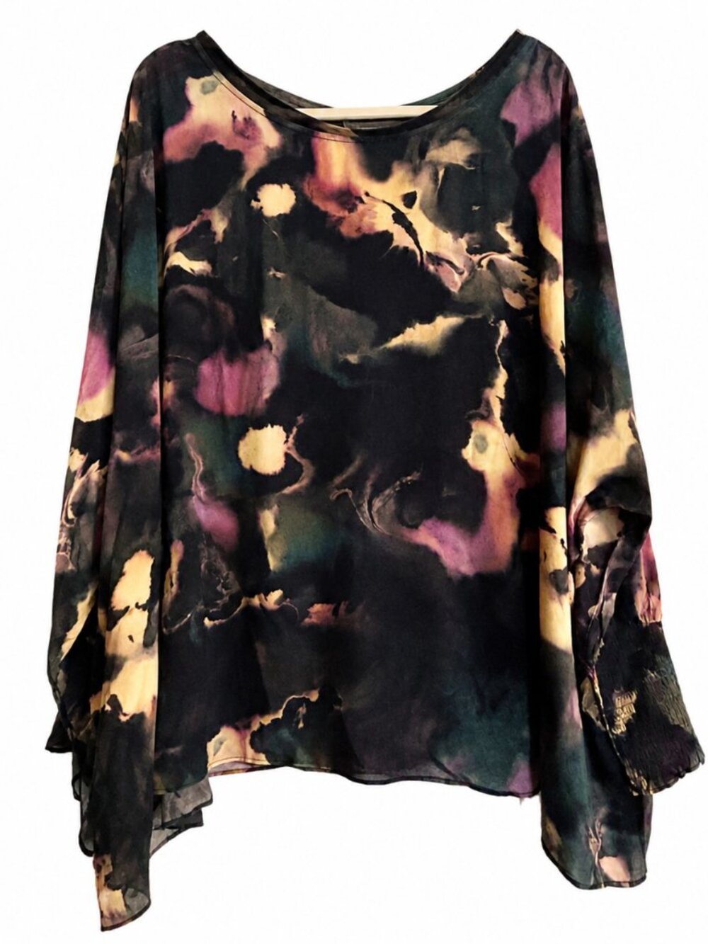 ✨Grade & Gather Swirl Print Blouse • NWT • Size S/M • Lagenlook Boho Flowy Top✨